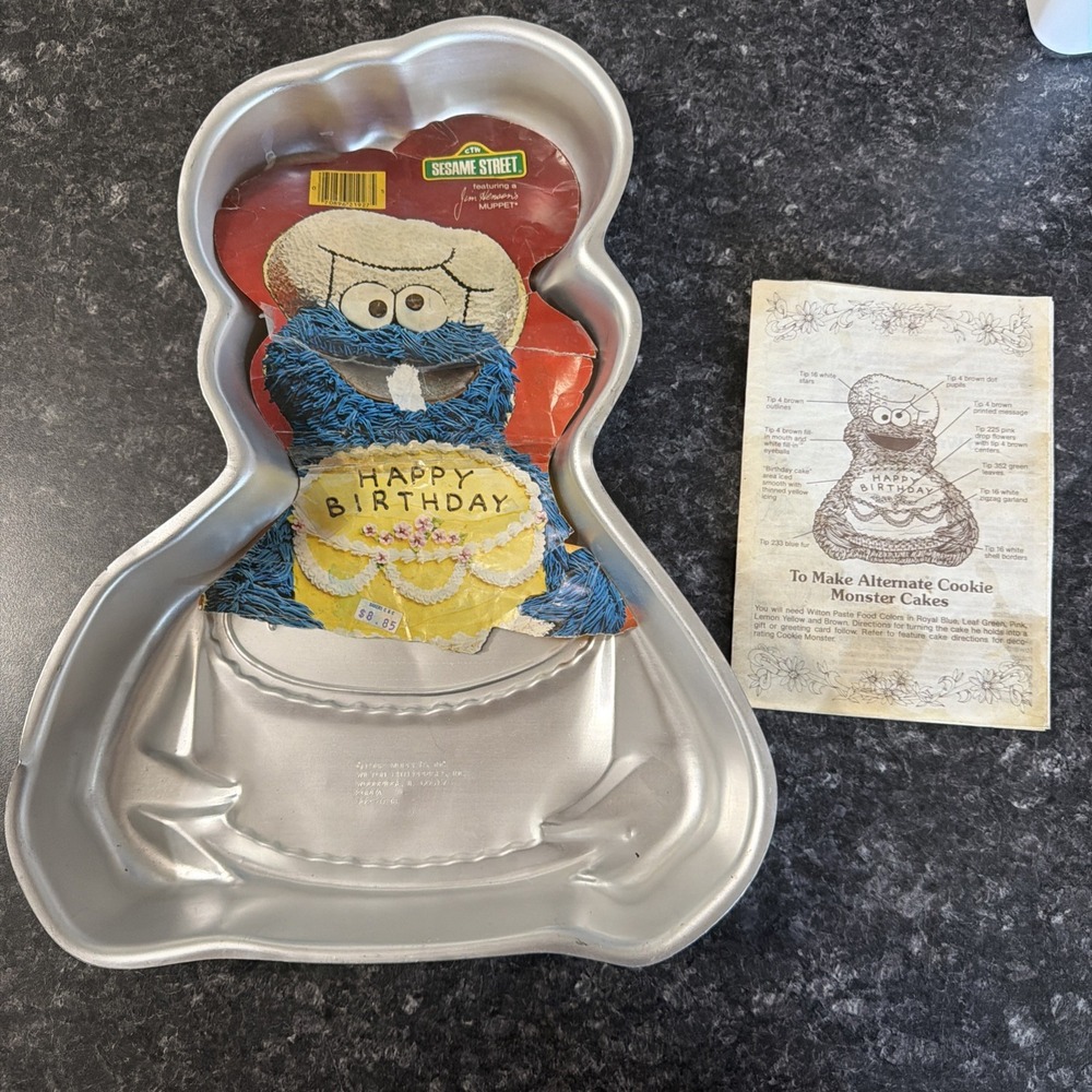 Vintage 1982 WILTON Sesame Street COOKIE MONSTER Cake Pan Baking Mold RETIRED!